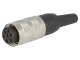 Mufă Mamă M16 Lipire pe Cablu 7 PIN 5A 250V Drept