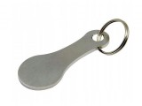 Cumpara ieftin Breloc pentru deblocare carucior supermarket, din otel inoxidabil, compact si reutilizabil, 5.5 x 2.2 cm, argintiu