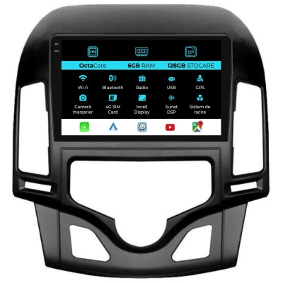 Navigatie Dedicata Hyundai I30 (2007-2012), 9Inch, 6Gb Ram, 128Gb Stocare, Carplay, Climatronic foto