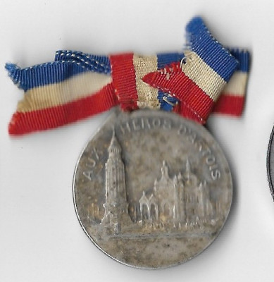 Medalie Notre dame de Lorette, aux heros d&amp;#039;artois - Franta, 28 mm foto