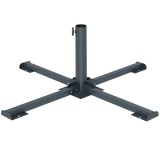 Outsunny Bază Pliabilă &icirc;n Formă de Cruce pentru Umbrele de 38 mm și 48 mm, Suport Metalic Rezistent pentru Brazi de Crăciun, Umbrele de Grădină, Patio