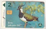 bnk card Cartele telefonice - Letonia - fauna - pasari
