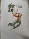Jules Perahim L&#039;Alphabet cromolitografie numerotata si semnata de autor