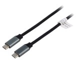 Cablu Power Delivery (PD),USB 3.0 nichelat 1m negru Fire: Cu