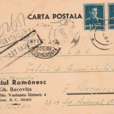 1943 Romania - Carte postala crculata WW2, stampila de cenzura militara IASI 102