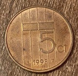 C50 - Moneda foarte veche - Olanda - 5 centi - 1989