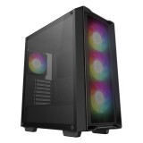 Carcasa deepcool cc560 mesh v2 mid tower negru tempered glass sloturi expansiune 7 drive bays: