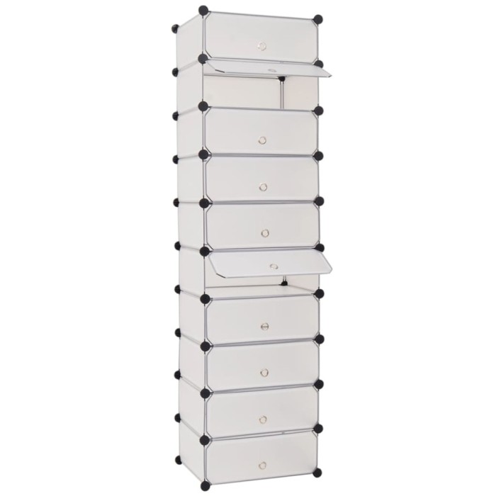 vidaXL Organizator de pantofi interconectat, 10 compartimente, alb