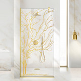 Paravan dus walk-in Aqua Roy &reg; Gold, Tree auriu, sticla 8 mm clara, securizata anticalcar, 140x195 cm