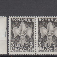 ROMANIA 1936 LP 115 JAMBOREEA NATIONALA BRASOV PERECHE SERII MNH