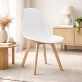 Cumpara ieftin Scaun bucatarie/living, Artool, Kito, PP alb, picioare lemn natur, 46x54.5x80 cm