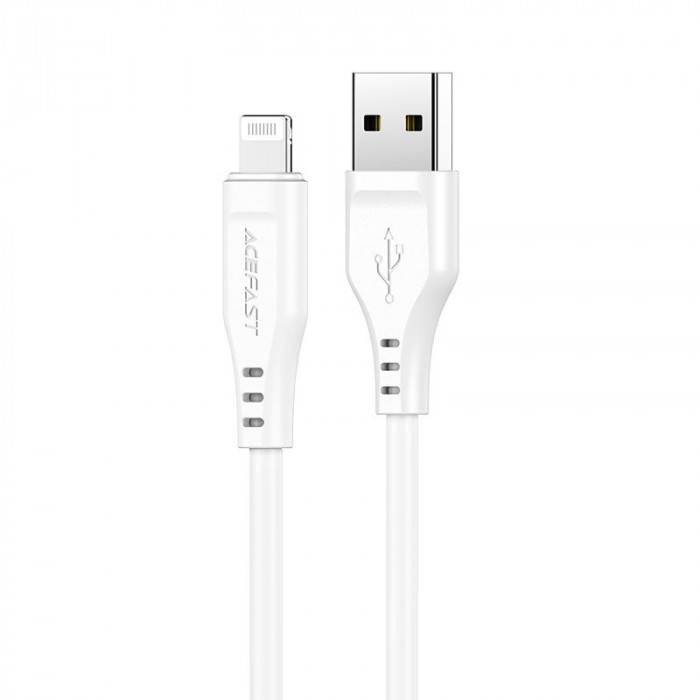 Cablu USB Acefast MFI - Lightning 1,2 M, 2,4 A Alb (C3-02 Alb) C3-02-A-L WHITE