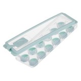 Cutie pentru gheață, 12 compartimente, Verde mentă, Capac transparent, CMCLASS