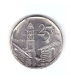 Moneda Cuba 25 centavos 2000, stare foarte buna, cu eroare, matrita crapata