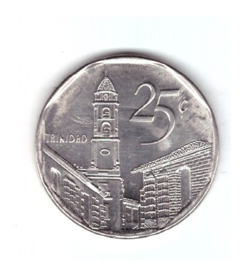 Moneda Cuba 25 centavos 2000, stare foarte buna, cu eroare, matrita crapata foto