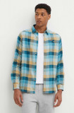 Cumpara ieftin Columbia cămașă Cornell Woods Flannel LS bărbați, culoarea turcoaz, cu guler clasic, regular 1617951