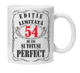 Cana alba personalizata &quot;editie limitata&quot;, 54 ani, INOVATIX&reg;. 330ml, Oem