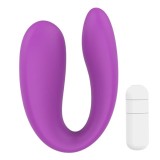 Vibrator dublu TOYZ4LOVERS Elys Play Together, pentru stimulare clitoridiană și vaginală, cu vibrator bullet detașabil, 6 cm, mov