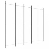 Cumpara ieftin Paravan de camera cu 5 panouri, alb, 250x200 cm, textil
