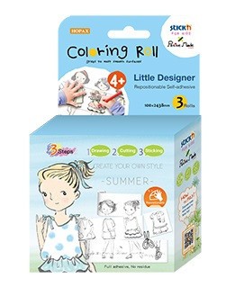 Cutie creativa cu role pentru colorat, 3 buc/set, Stick&quot;n Little Designer - vara