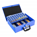 Caseta bani Br&uuml;ssel EURO cheie 120x360x290mm albastru, Rottner Security