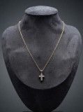 Cumpara ieftin Colier din Argint 925 Placat cu Aur Galben cu Pandantiv Cruce cu Cristale Zirconiu, 40+5 cm