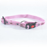 Zgarda Nylon Caini Mol Model Pink Click 20 mm x 35-55 cm