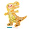 Joc Montessori cu Bile, Cyrax, Creion Magnetic, Tip Labirint, din Lemn, Model Tiranozaur, 21x18 cm, Portocaliu