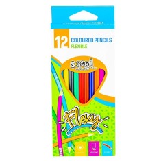 Creioane colorate, culori vibrante, mina rezistenta, flexibile, 12 culori