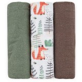 Petite&amp;Mars Moussy scutece textile Forest Fox 68 x 68 cm 3 buc