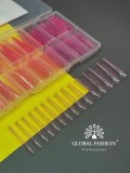 Forme superioare din plastic pentru french, 15 mărimi, 150 buc, roz