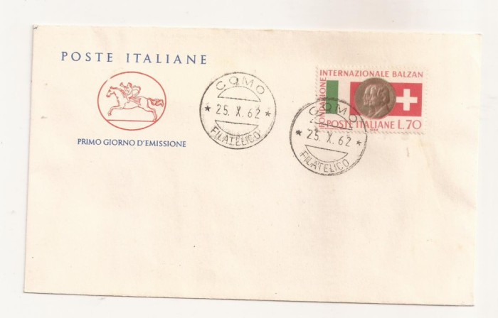 P7 FDC ITALIA- Fondazione Internazionale Balzan - First day of Issue,. 1962