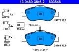 ATE 13.0460-3846.2 set placute frana,frana disc