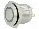 Comutator anti-vandalism ONPOW SPST-NO 2A 36V IP65 roșu LED
