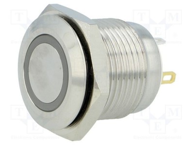 Comutator anti-vandalism ONPOW SPST-NO 2A 36V IP65 roșu LED foto