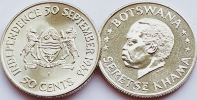 674 Botswana 50 cents 1966 Independence km 1 UNC argint foto
