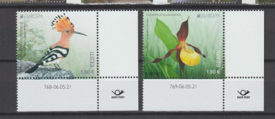 ESTONIA 2021 EUROPA CEPT - FAUNA SI FLORA Protejate Serie 2 timbre MNH** foto