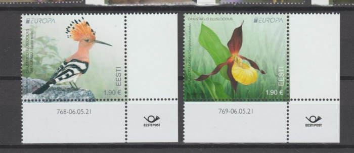 ESTONIA 2021 EUROPA CEPT - FAUNA SI FLORA Protejate Serie 2 timbre MNH**