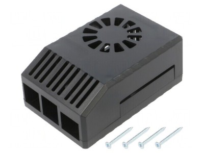 Carcasă ABS neagră pentru Raspberry Pi 4 B - 62mm foto