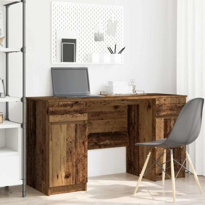 vidaXL Birou cu sertar Lemn vechi 140 x 49 x 76 cm Lemn compozit foto
