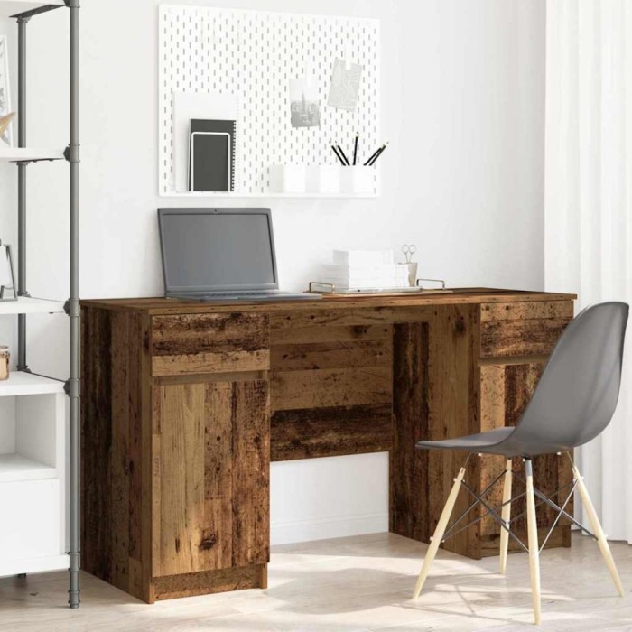 vidaXL Birou cu sertar Lemn vechi 140 x 49 x 76 cm Lemn compozit