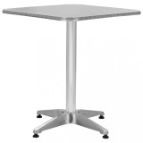 vidaXL Masă de grădină, argintiu, 60 x 60 x 70 cm, aluminiu 48715