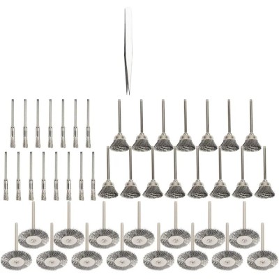 Set 45 perii de curatare Crifoom, 3 forme, inox, argintiu foto