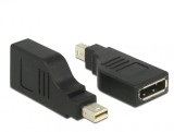 Adaptor mini Displayport la Displayport T-M Negru 4K 60 Hz unghi 90&deg;, Delock 65626