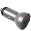 Incarcator Auto Baseus Digital Display, 24W, 2.4A, 2 x USB-A, Argintiu CCBX-0S