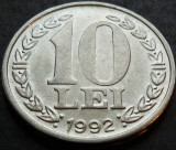 Moneda 10 LEI - ROMANIA, anul 1992 *cod 4876