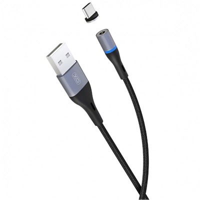 Cablu Date si Incarcare USB la USB Type-C XO Design NB125 Magnetic, 2A, 1 m, Negru foto