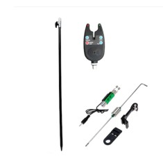 set senzor-avertizor pescuit cu pichet si swinger cu led baterii incluse