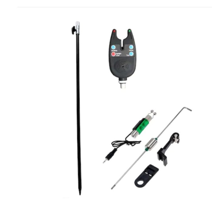 set senzor-avertizor pescuit cu pichet si swinger cu led baterii incluse