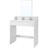 Cumpara ieftin Masa Toaleta Machiaj Alba cu Oglinda Leobert Anemona 80x40x140cm Stil Scandinav